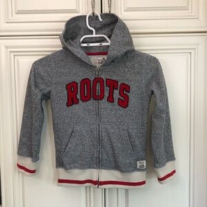 Roots Cabin salt and pepper kids zip sweatshirt